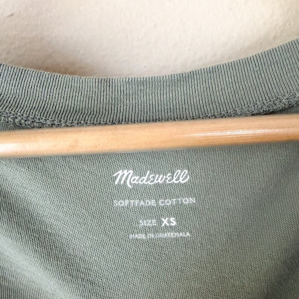 Madewell Softfade Cotton V Neck Tee Sage Green Relaxed XS - Picture 3 of 5